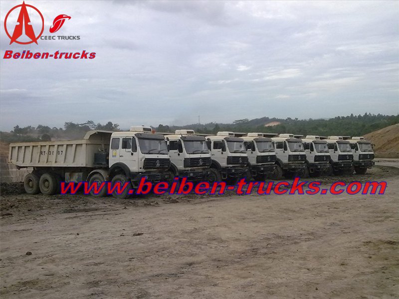 Un client indonésien commande 25 unités beiben RHD 2534 camion malaxeur à béton et camion à benne basculante