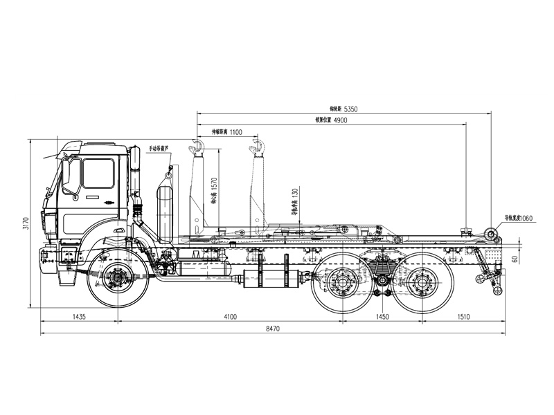 Beiben 6×4 hook loader garbage truck