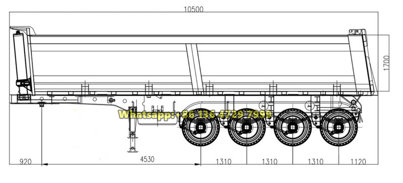 4-axle dumper semi-trailer drawing