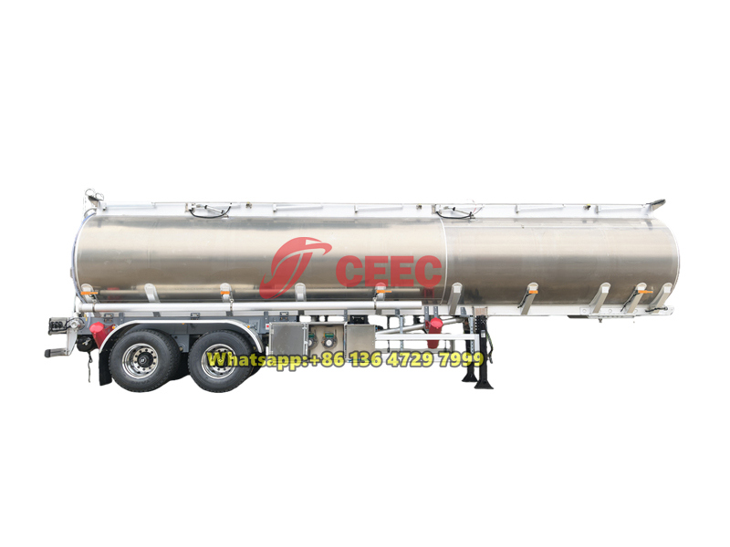 2-axle 36m3 aluminum alloy fuel tanker trailer