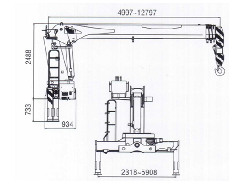 Beiben 8 ton boom crane truck