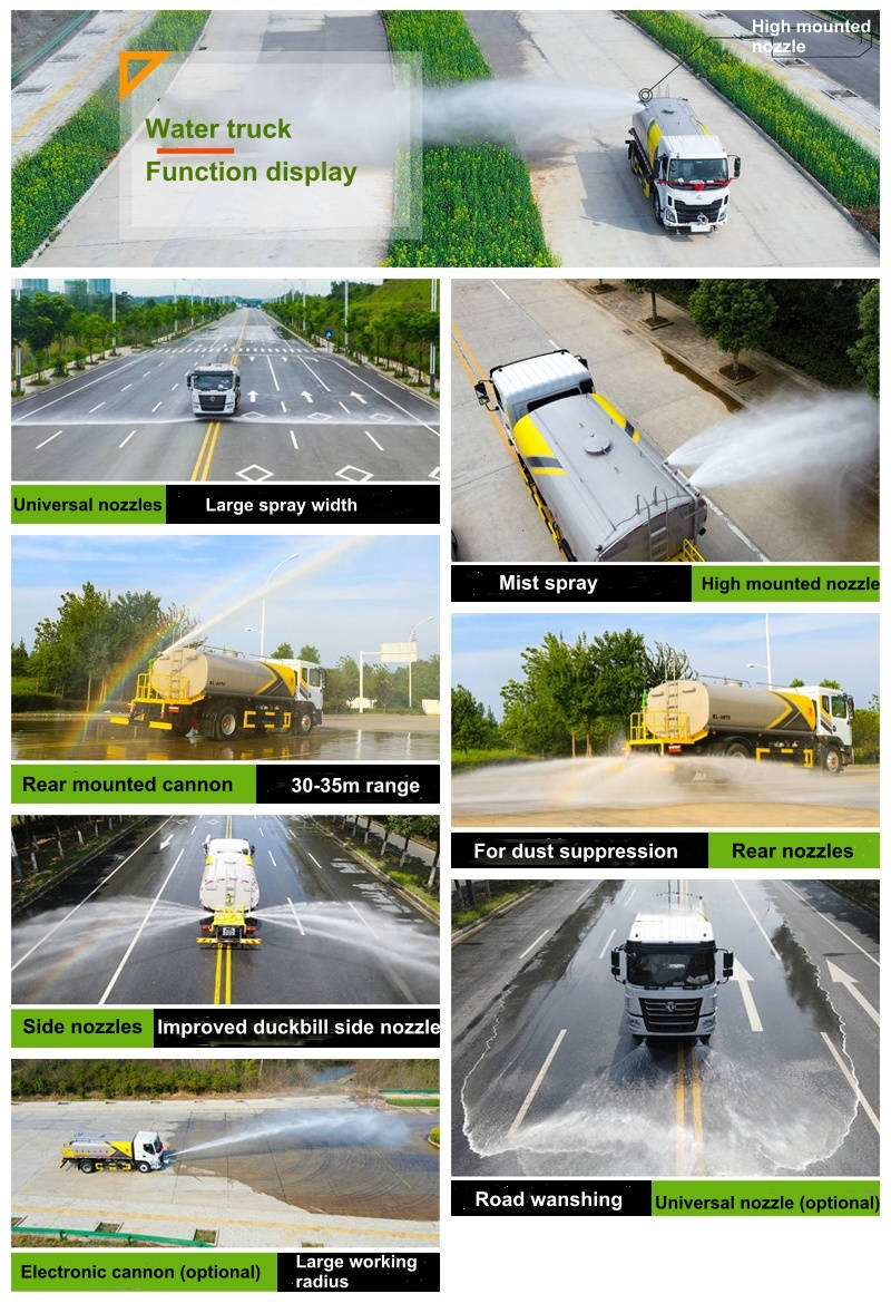 Beiben water sprinkler truck fuctions