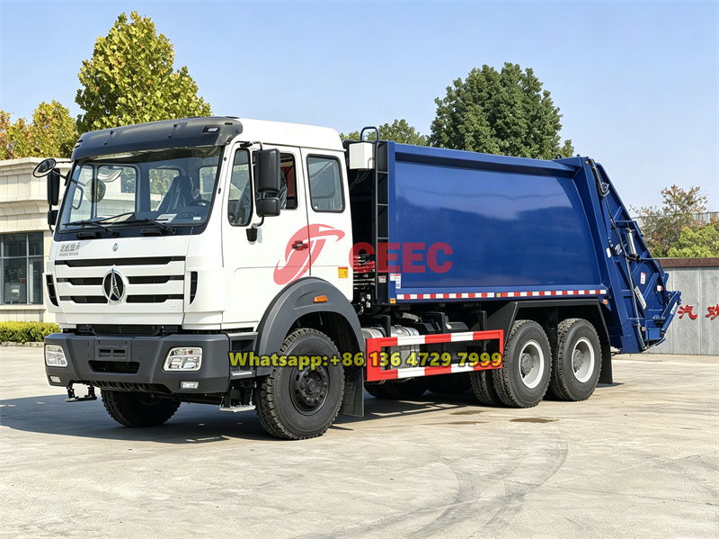 Beiben 6×4 back loading garbage truck