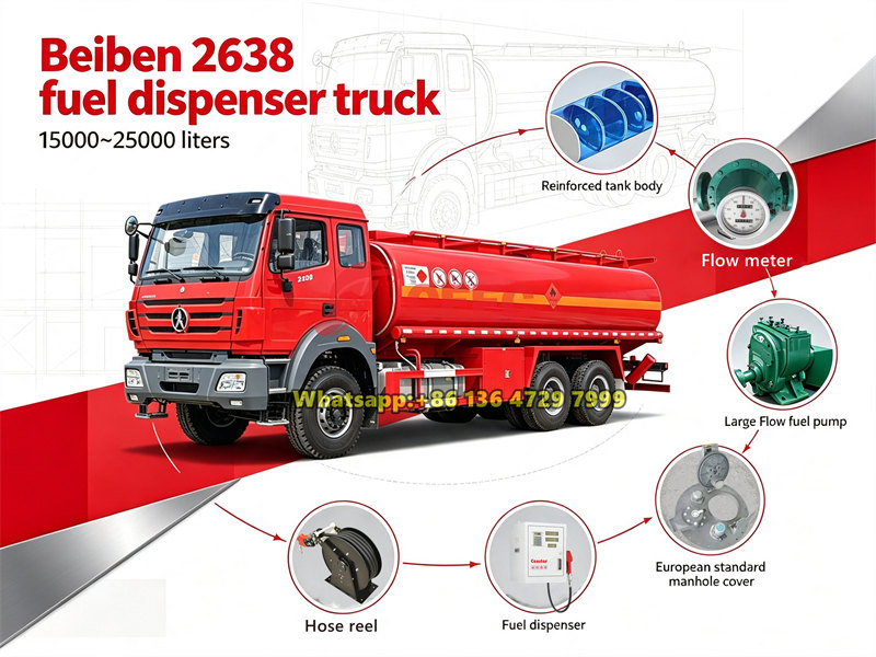 Beiben 6×4 fuel tanker truck