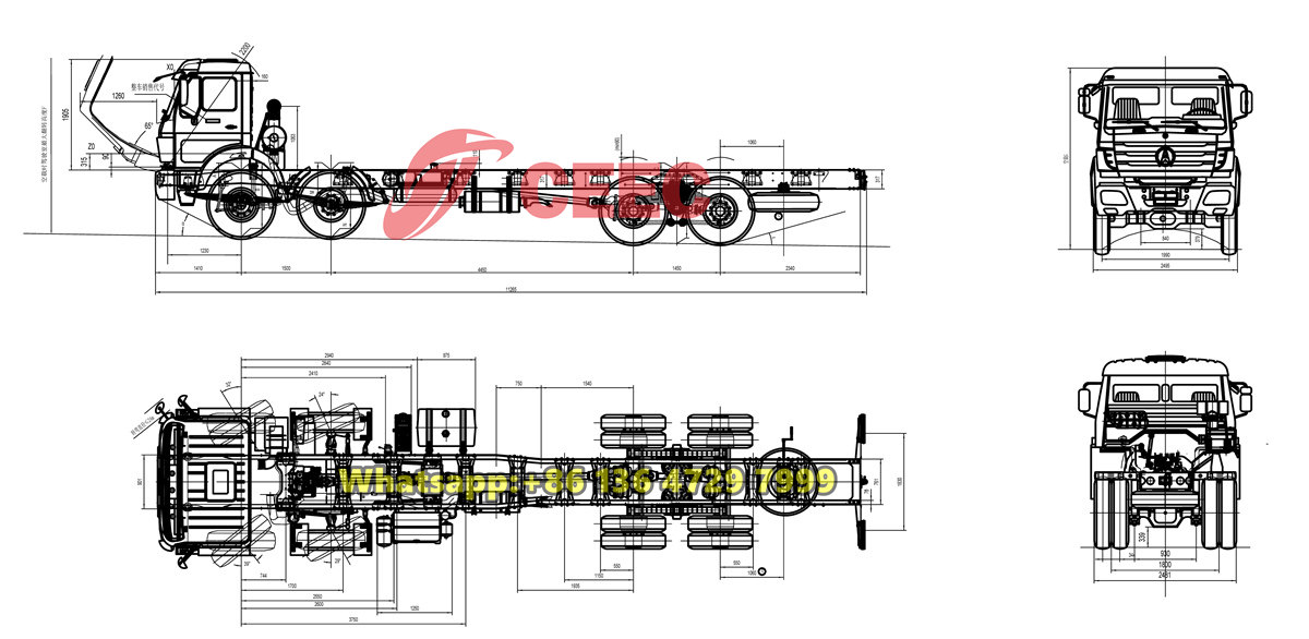 Beiben 8x8 chassis drawing Beiben 8x8 chassis drawing