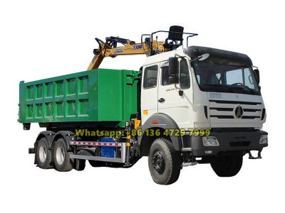 Beiben 10-wheeler hook lift truck with crane