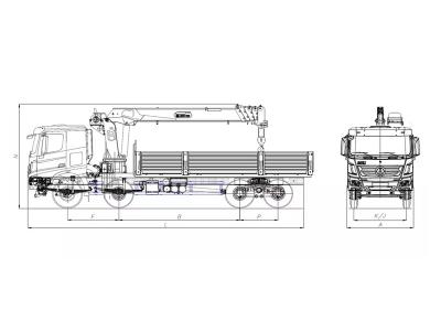Beiben 8×4 service truck with crane