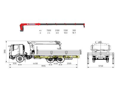 Beiben 6×6 AWD lorry crane