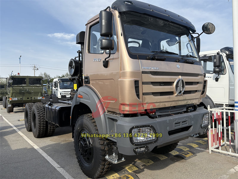 Châssis de camion-benne à traction avant Beiben 6×6 en Tanzanie