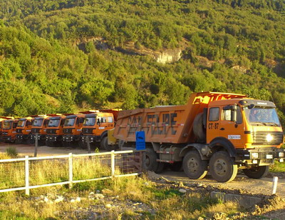 20 unités beiben 12 roues camion à benne basculante sucessfully utilisé dans l'usine de client de Tanzanie.