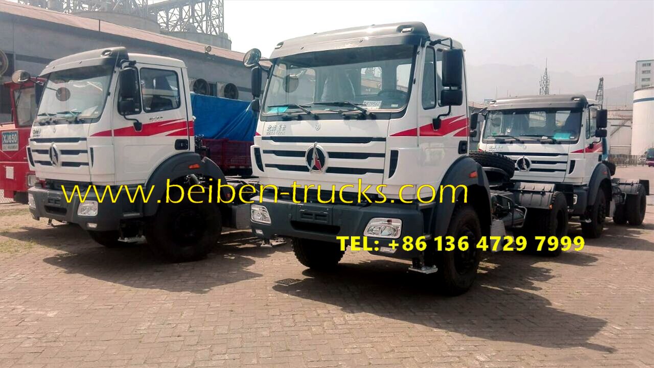 10 units beiben 2538 tractor truck and beiben 1934 tractor trucks are shipped at shanghai seaport