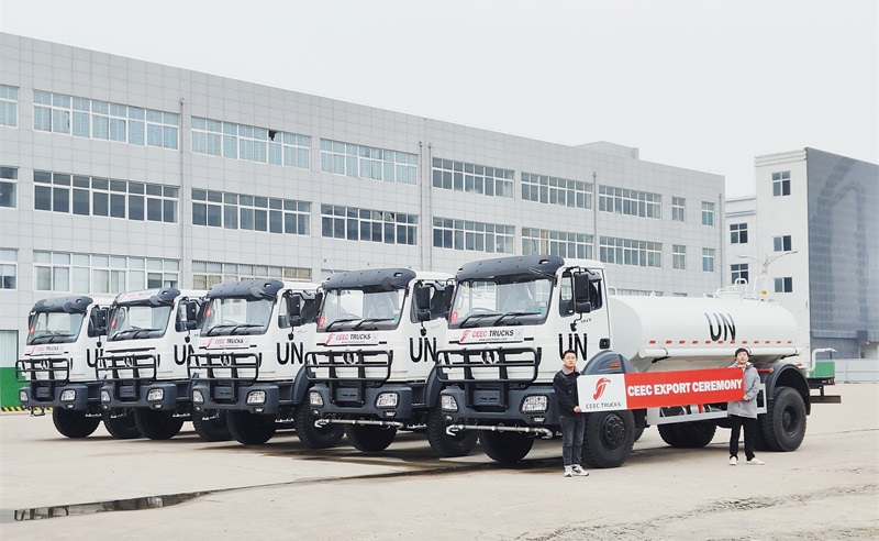UN military force place order of 5 unit beiben 1929 off road water truck, fuel truck