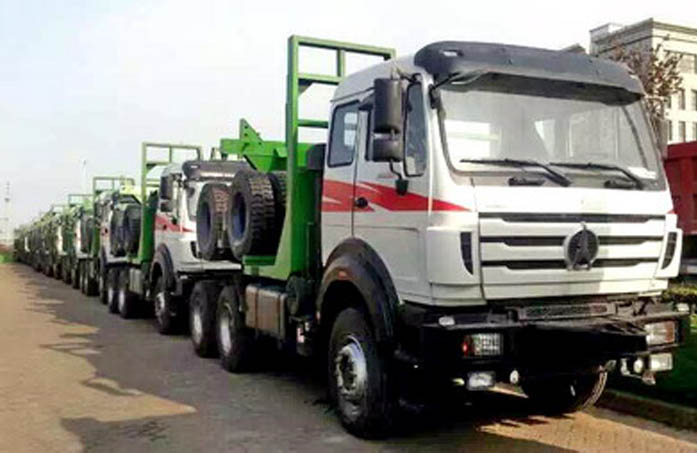 10 unités beiben 2538 camions de transport en bois exportés vers Brazzaville, CONGO