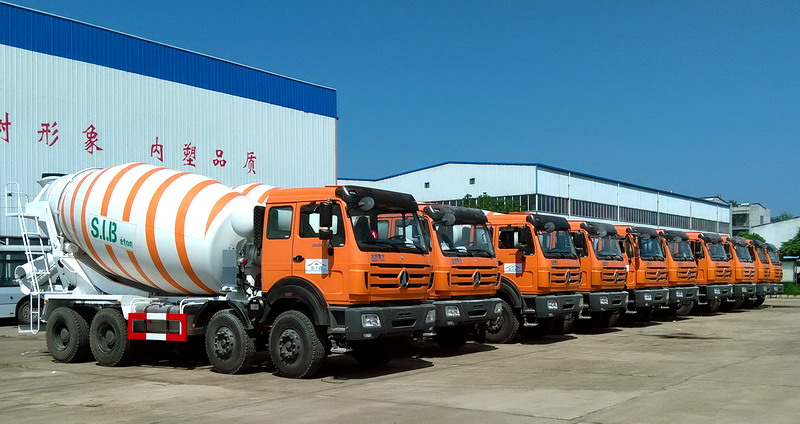 10 unités beiben bétonnière camion export vers l'Afrique