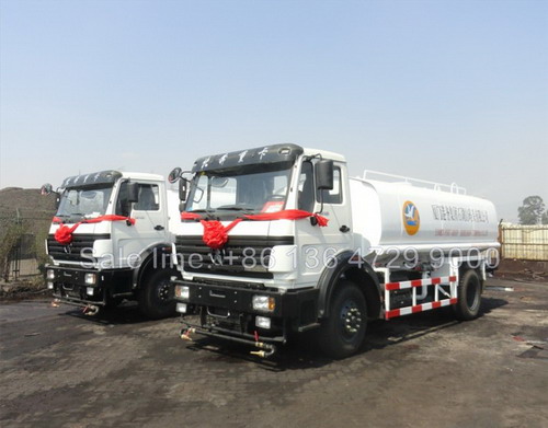 2 unités beiben 10 CBM eau camions-citernes pour projet CHINA HARBOUR en ANGOLA 
